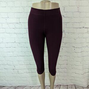 IVY PARK Burgundy Crop Pants Cropped Leggings S